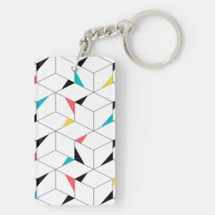 Colourful, modern, cheerful, trendy happy cubes key ring