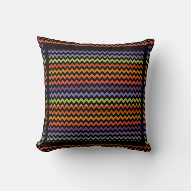 Colourful Modern Chevron Zigzag Cushion (Front)