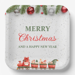 Colourful Modern Christmas Day 9"Square Paper Plat Plate