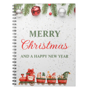 Colourful Modern Christmas Day Spiral Photo  Notebook