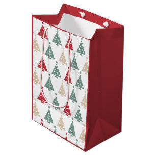 Colourful Modern Christmas Trees Medium Gift Bag