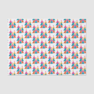 Colourful Modern Christmas Trees Tissue Paper