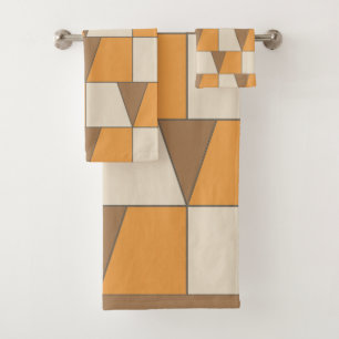 Colourful Modern Contemporary Geometric Pattern Bath Towel Set