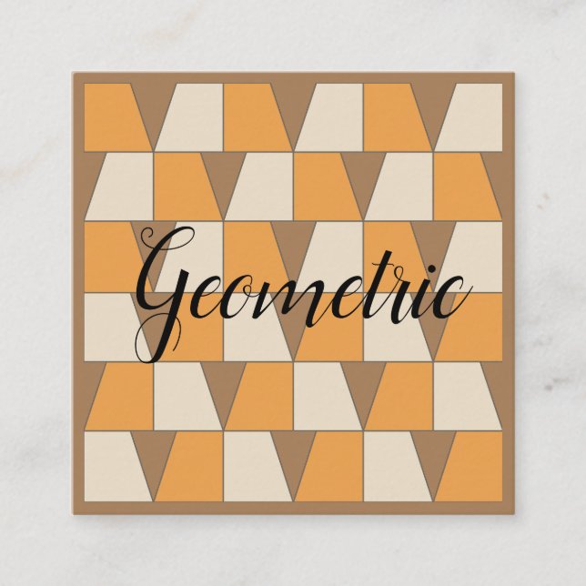 Colourful Modern Contemporary Geometric Pattern Square Business Card (Front)
