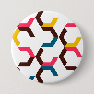 Colourful, modern, cool trendy chevron arrow 7.5 cm round badge