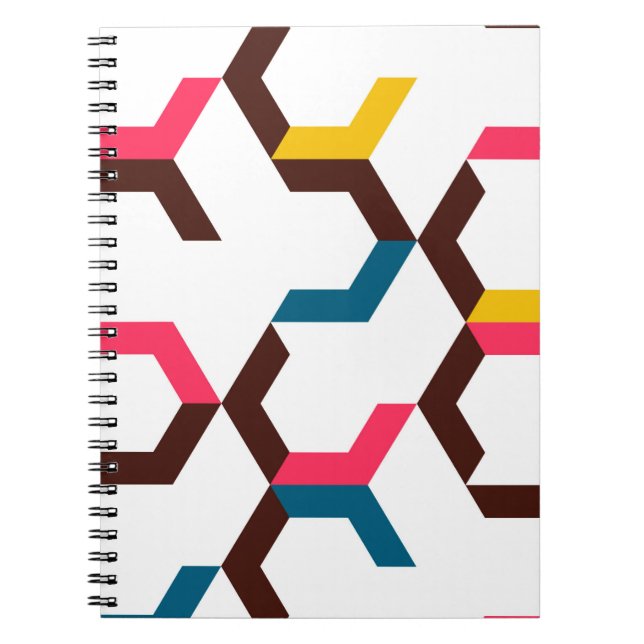 Colourful, modern, cool trendy chevron arrow notebook (Front)