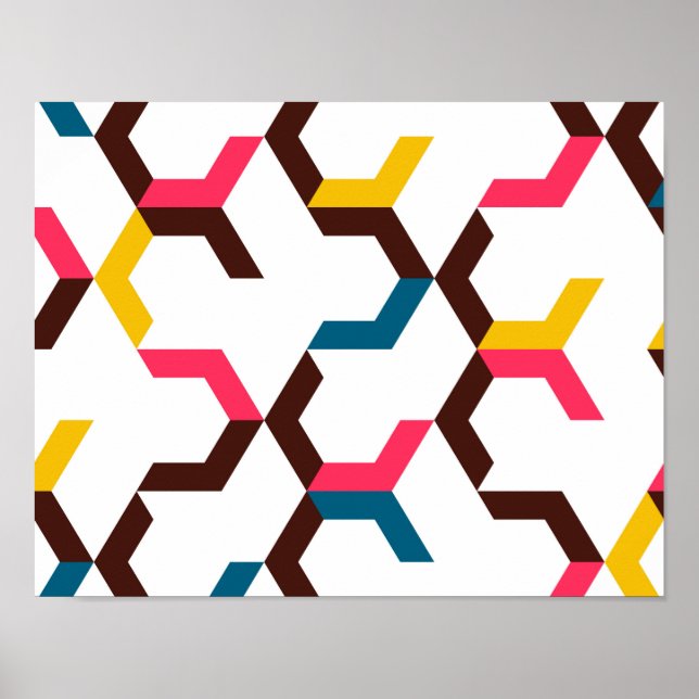 Colourful, modern, cool trendy chevron arrow poster (Front)