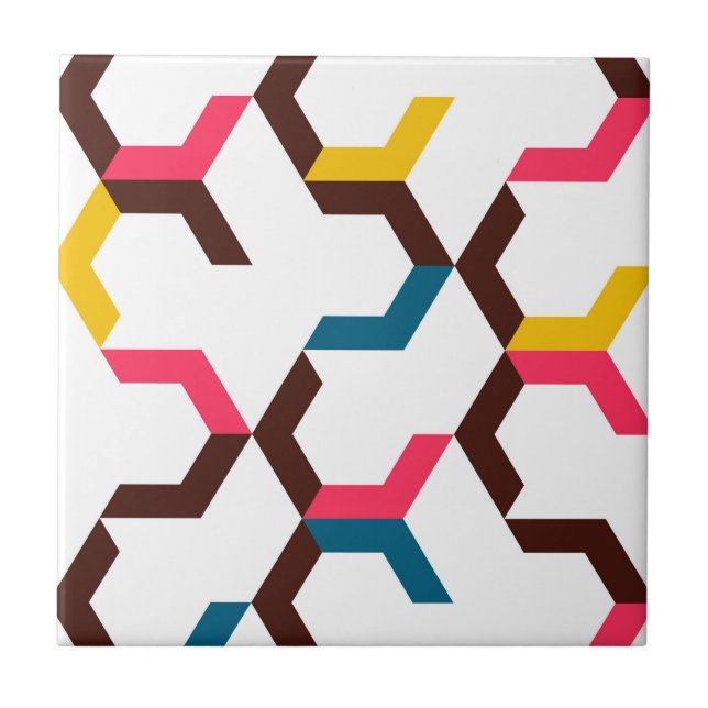 Colourful, modern, cool trendy chevron arrow shape ceramic tile (Front)