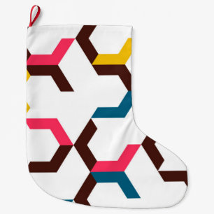 Colourful, modern, cool trendy chevron arrow shape large christmas stocking