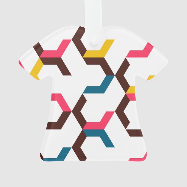 Colourful, modern, cool trendy chevron arrow shape ornament (Back)