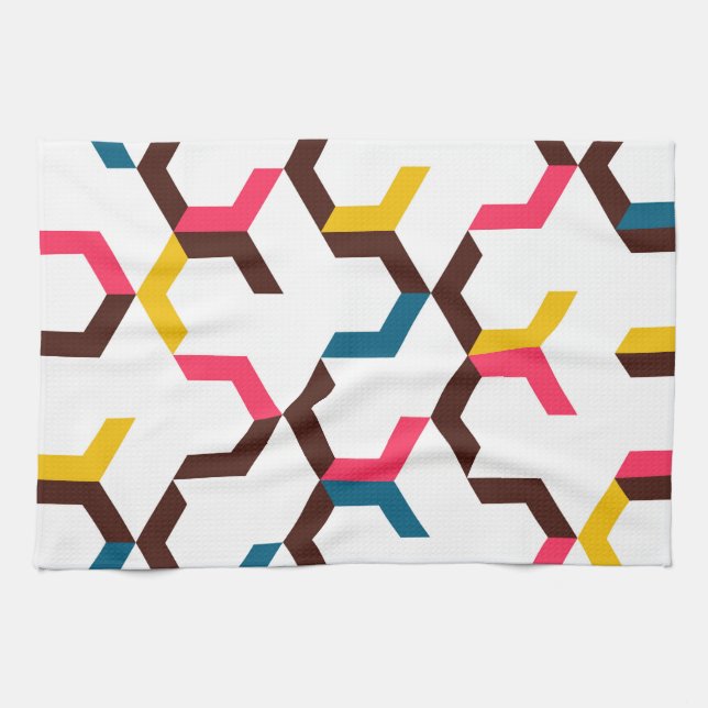 Colourful, modern, cool trendy chevron arrow shape tea towel (Horizontal)