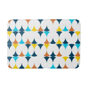 Colourful, modern, cool, trendy geometric shapes bath mat