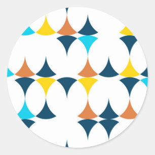 Colourful, modern, cool, trendy geometric shapes classic round sticker