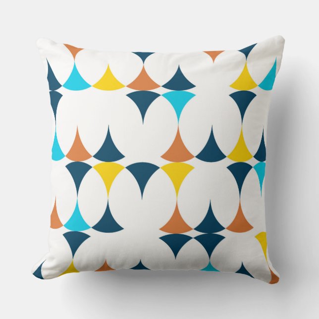 Colourful, modern, cool, trendy geometric shapes cushion (Front)