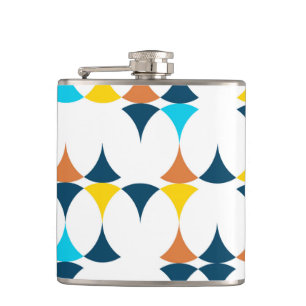 Colourful, modern, cool, trendy geometric shapes hip flask