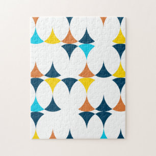 Colourful, modern, cool, trendy geometric shapes jigsaw puzzle