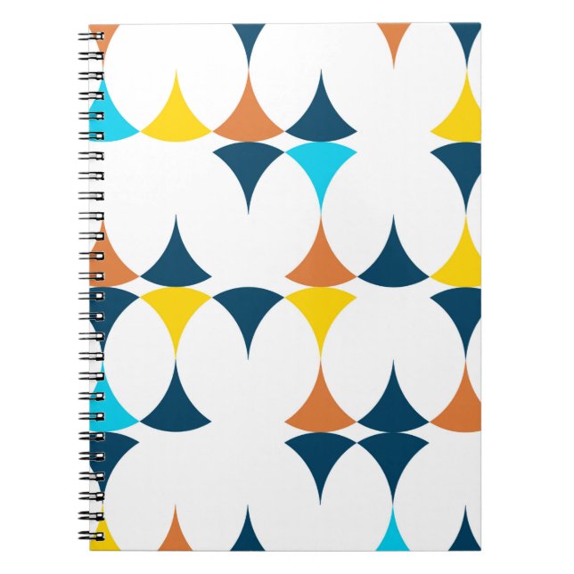 Colourful, modern, cool, trendy geometric shapes notebook (Front)
