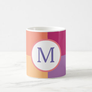 Colourful Modern Custom Monogram Initial Coffee Mug