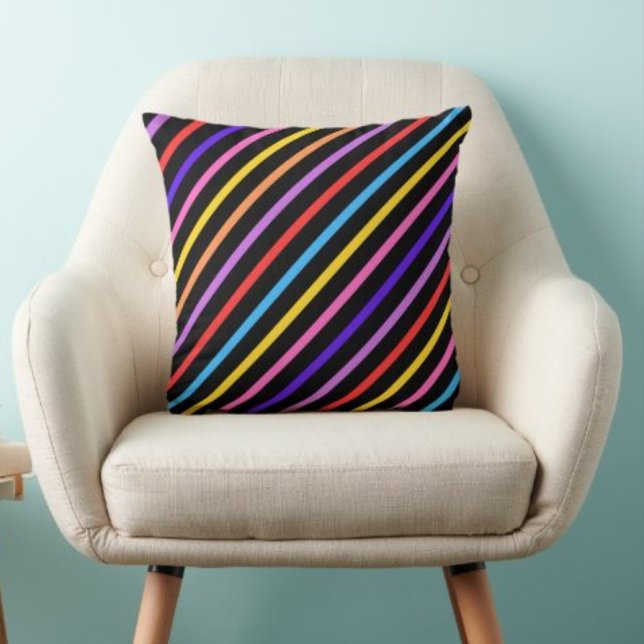 Colourful Modern Cute Stripes Pattern          Cushion (Creator Uploaded)