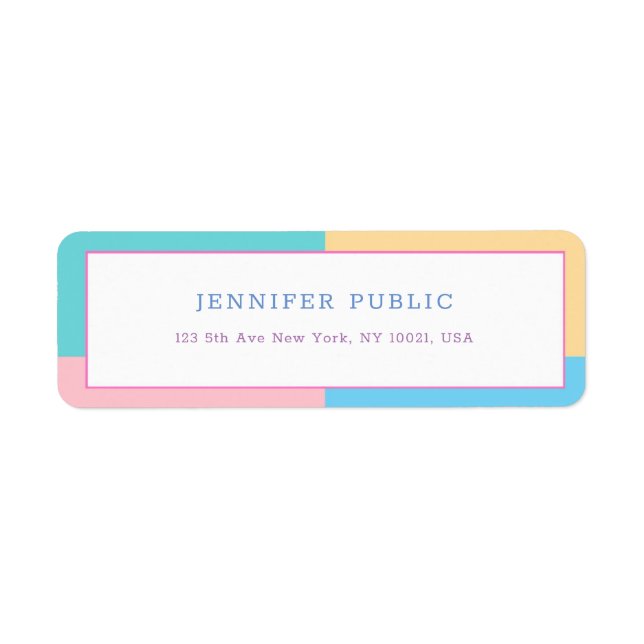 Colourful Modern Design Template Return Address Return Address Label (Front)