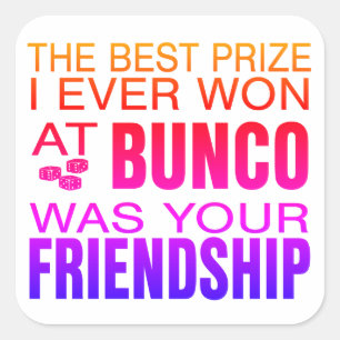 Colourful Modern Dice Bunco Square Sticker