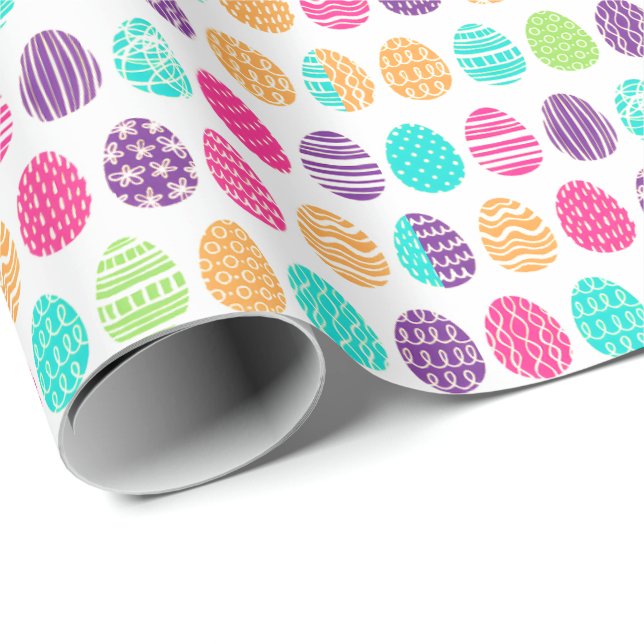 Colourful modern Easter Eggs Pattern  Wrapping Paper (Roll Corner)