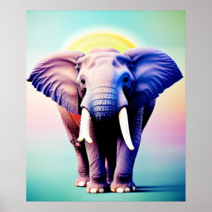 Colourful Modern Elephant Art       Poster
