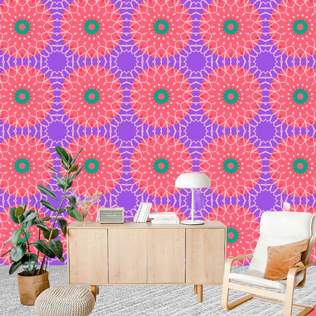 Colourful Modern Ethnic Mandala-like Motifs Wallpaper (Creator Uploaded)