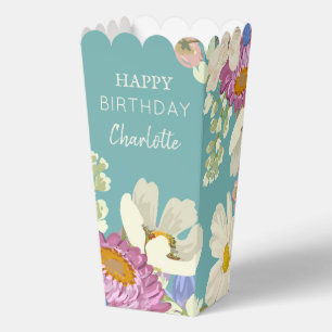 Colourful Modern Floral Blooms Birthday Favour Box