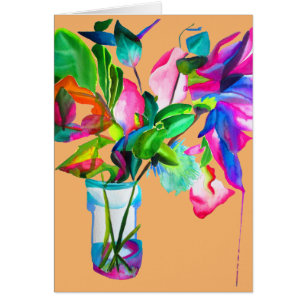 Colourful modern floral flowers watercolor