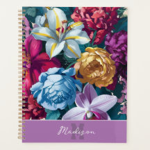 Colourful modern floral monogram