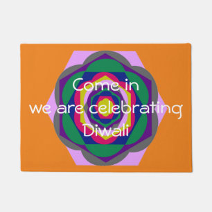 Colourful modern flower doormat