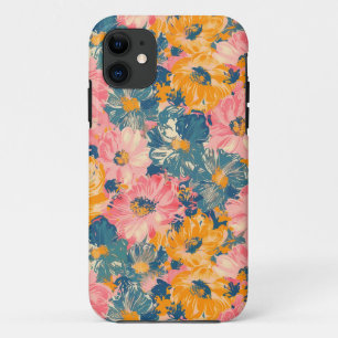 Colourful Modern Flowers Floral Pattern iPhone 11 Case