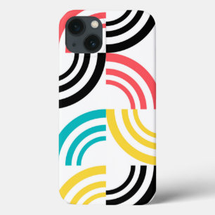 Colourful, modern, fun, cheerful geometric graphic iPhone 13 case