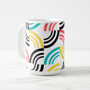 Colourful, modern, fun, cheerful geometric graphic coffee mug