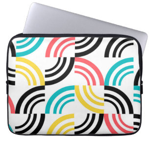 Colourful, modern, fun, cheerful geometric graphic laptop sleeve