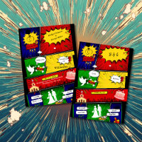 colourful modern fun retro comic wedding story