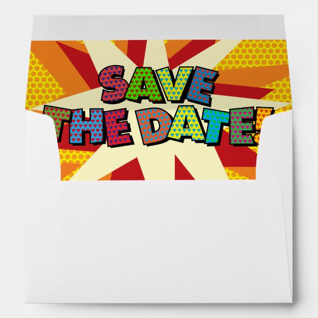 Colourful Modern Fun Save the Date Envelope (Back (Bottom))