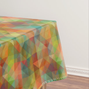 Colourful Modern Funky Retro Polygon Mosaic Patter Tablecloth