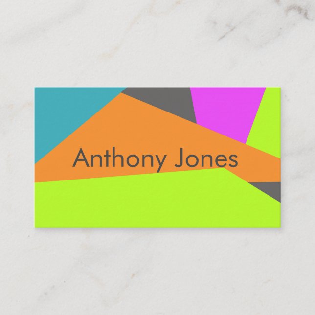 colourful modern geometric abstract  art custom business card (Front)