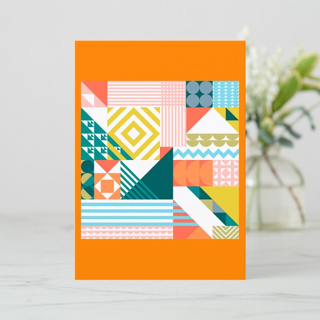 Colourful Modern Geometric Abstract Pattern  Invitation (Creator Uploaded)