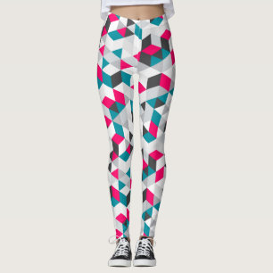 Colourful Modern Geometric Abstract Pattern Leggings