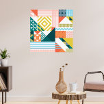Colourful Modern Geometric Abstract Pattern  Poster<br><div class="desc">Bring your space to life with this striking geometric poster. The bold colours and abstract mid-century modern pattern add a retro yet contemporary flair to any room. Ideal for home offices,  studios,  or creative spaces that need a splash of vibrant style.</div>