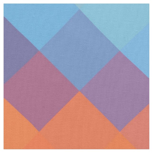 Colourful Modern Geometric Diamond Pattern #14 Fabric (Close Up)