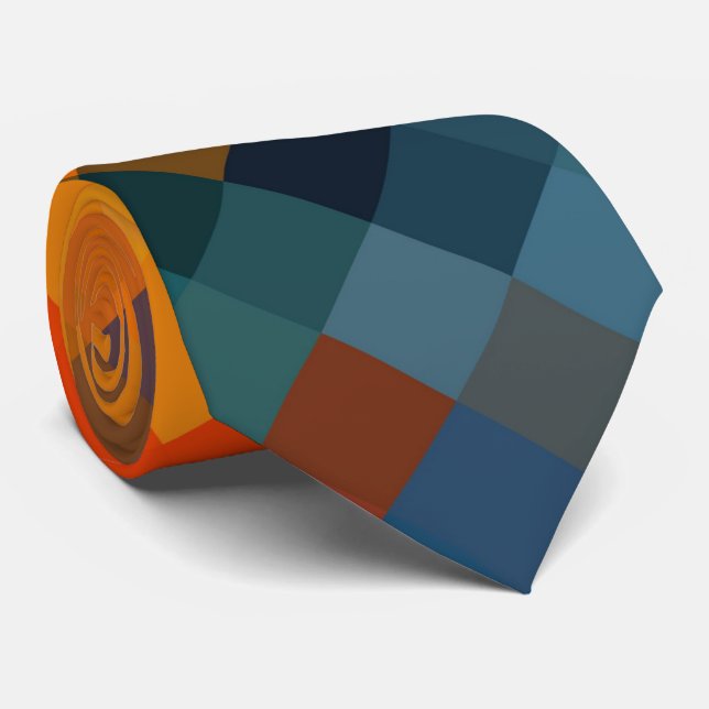 Colourful Modern Geometric Diamond Pattern #21 Tie (Rolled)
