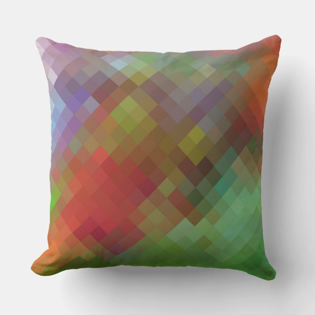 Colourful Modern Geometric Diamond Pattern #4 Cushion (Front)