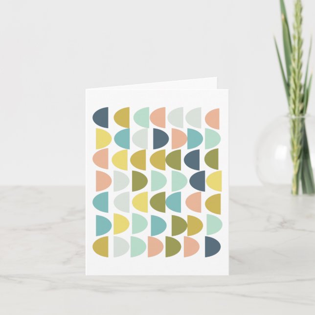 Colourful Modern Geometric Half Circle Shapes Card (Front)