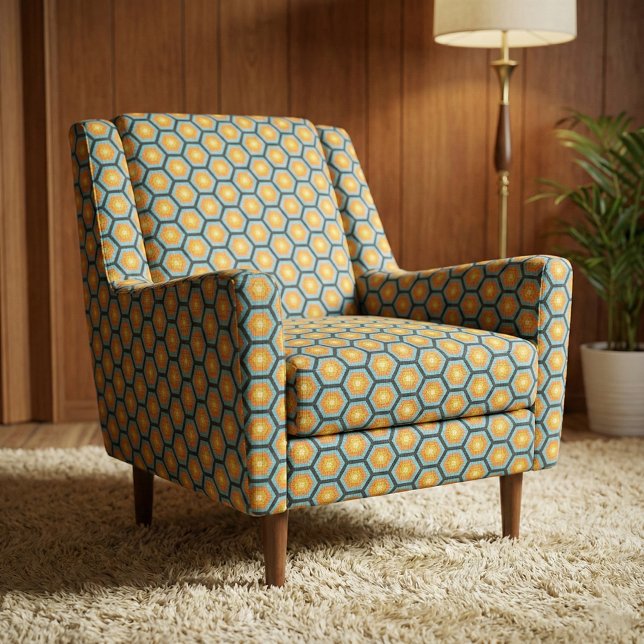 Colourful Modern Geometric Honeycomb Pattern Fabric (Creator Uploaded)