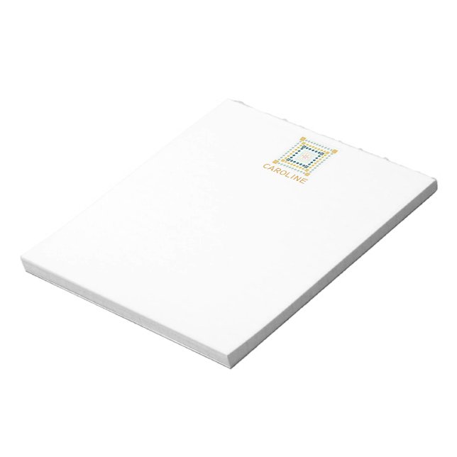 Colourful Modern Geometric Medallion Art Design Notepad (Rotated)