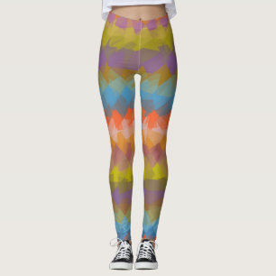 Colourful Modern Geometric Pattern #37 Leggings